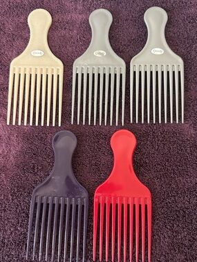 5 Hair picks Lifts Combs Vintage Rare Hard to find Goody brand & 2 other ones